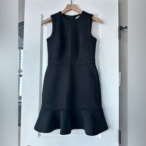 LOFT Black Sleeveless Flared-Hem Mini Dress